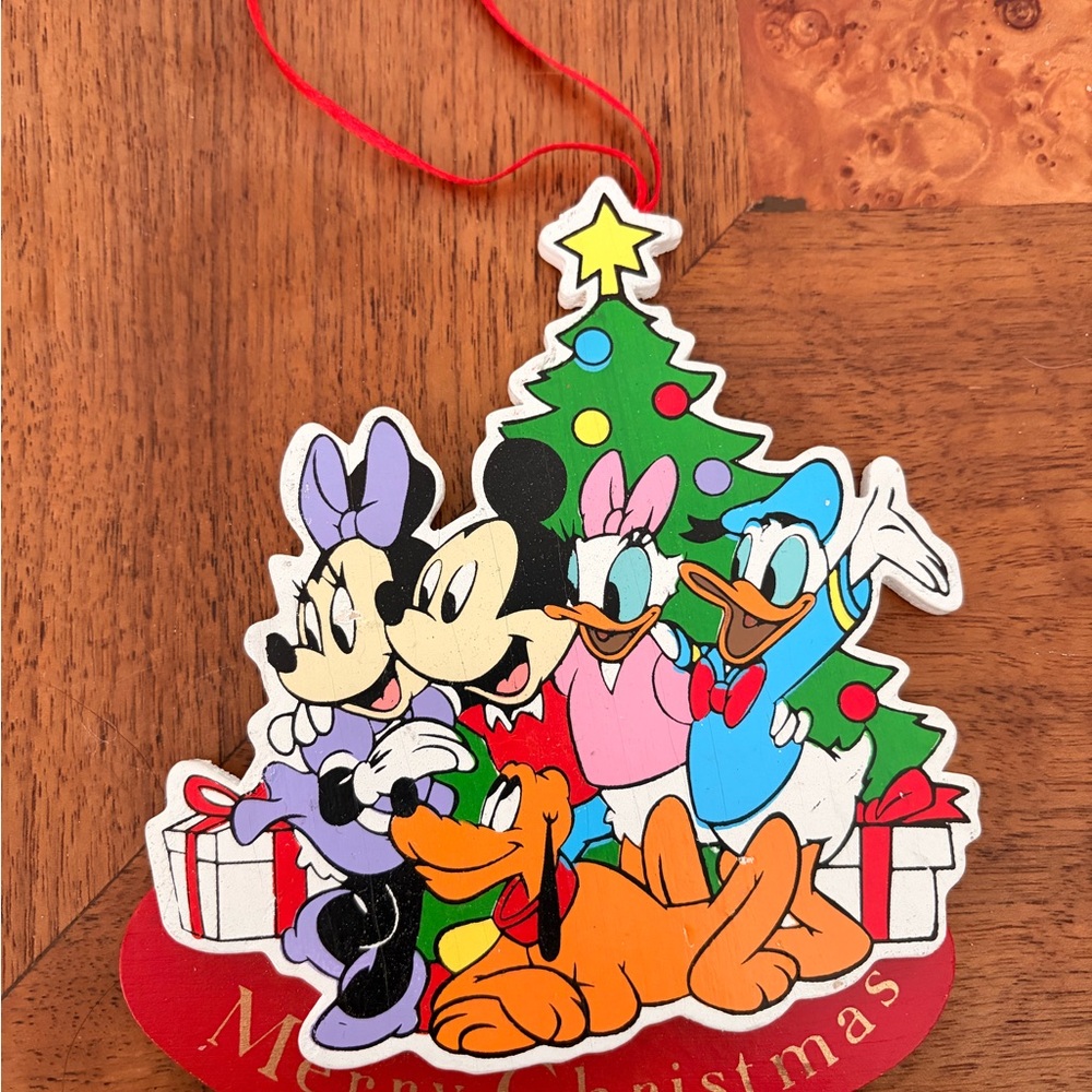 Vintage Kurt S. Adler Disney Mickey Mouse & Friends wooden Christmas ornament.